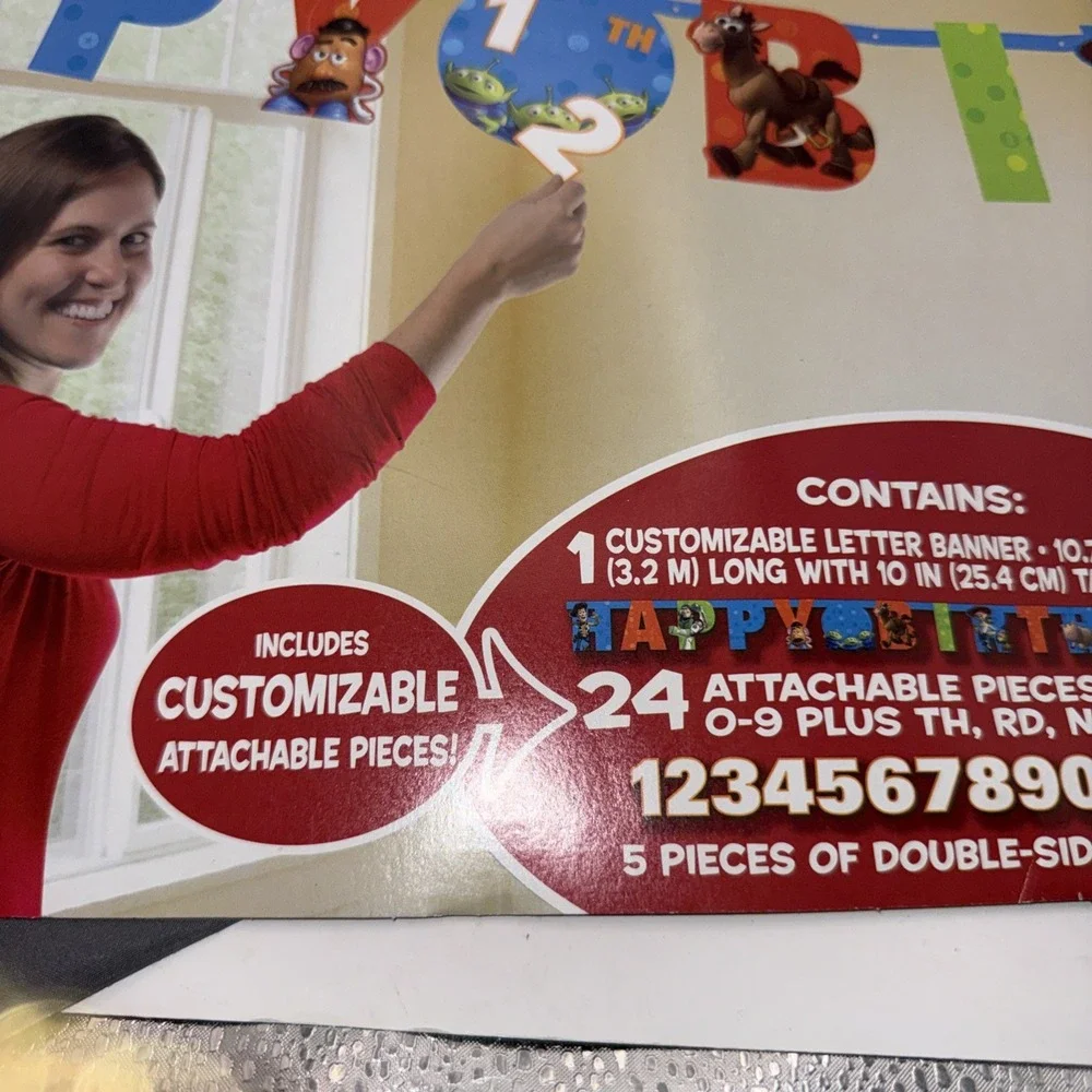 Toy Story Birthday Banner Large 10 Feet All Numbers Any Age Birthday Disney 24pc